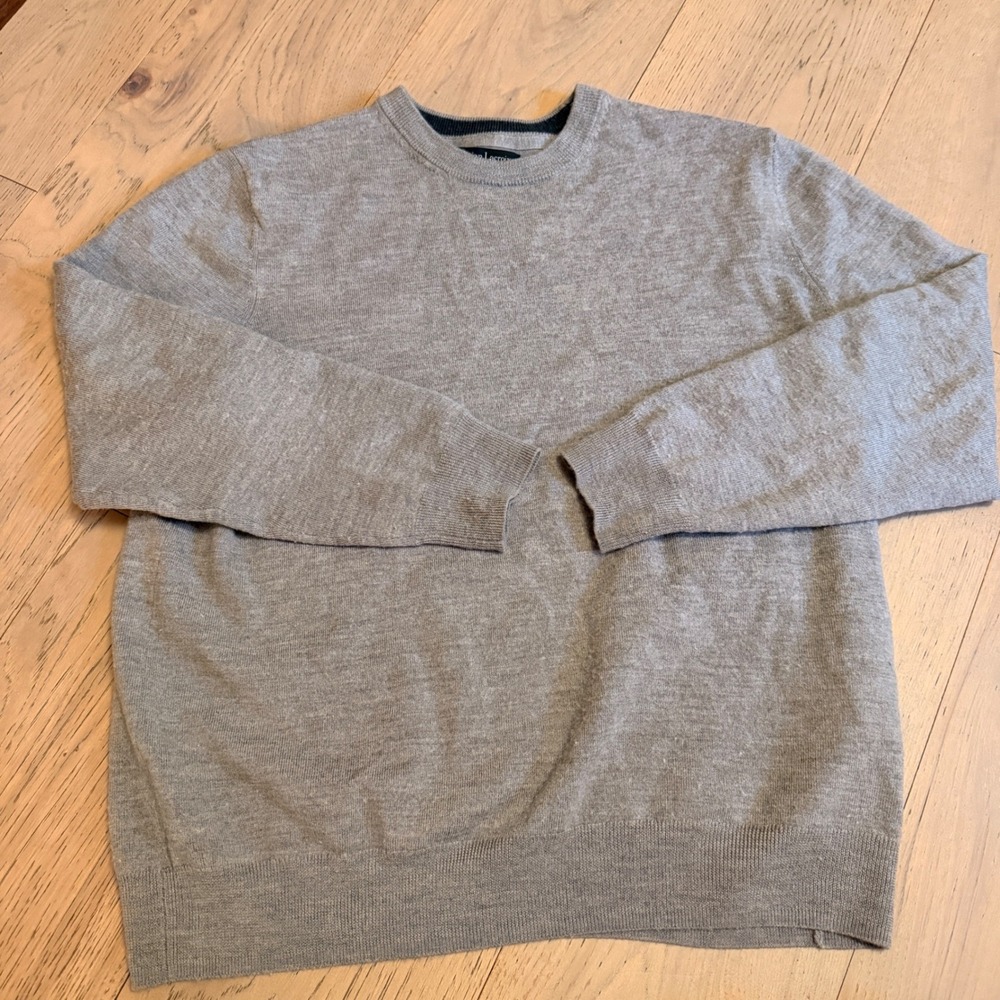 Christian Lacroix Mens XL Grey 100% Extra Fine Merino Wool Crewneck Sweater